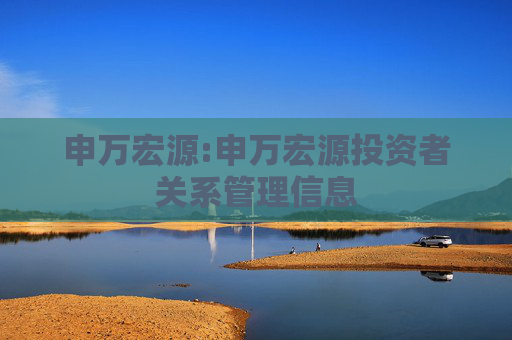 申万宏源:申万宏源投资者关系管理信息