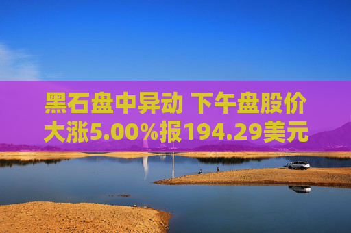 黑石盘中异动 下午盘股价大涨5.00%报194.29美元