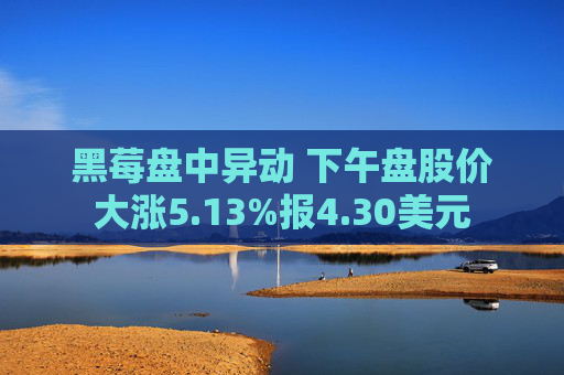 黑莓盘中异动 下午盘股价大涨5.13%报4.30美元